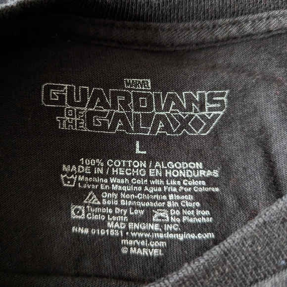 Marvel Guardians Of The Galaxy Movie Characters Rocket Black T-Shirt Size L 97 - Picture 5 of 8